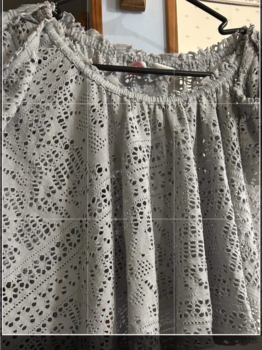 Free People Beach Eyelet Crochet top  - Light Greenish gray size S
